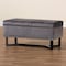 Baxton Studio Esther Modern and Contemporary Grey Velvet Fabric and Dark Brown Finished Wood Storage Ottoman 178-11296-Zoro - alternate 6